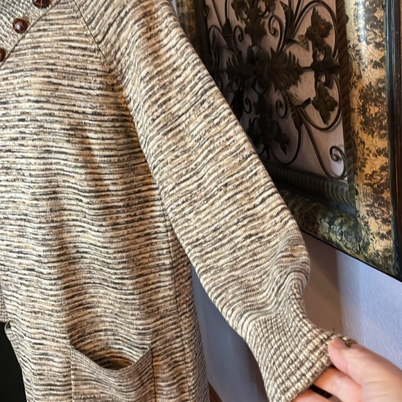 Jeanne Pierre Women’s  Brown Variegated Wide Collar Sweater Sz  M - Picture 7 of 11